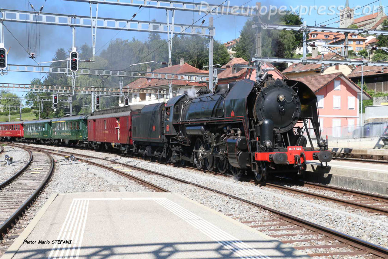 141 R 568 SNCF à Romont (CH)