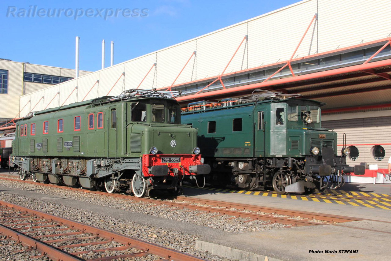 2D2 5525 SNCF et Ae 4/7 10976 CFF à Genève (CH)