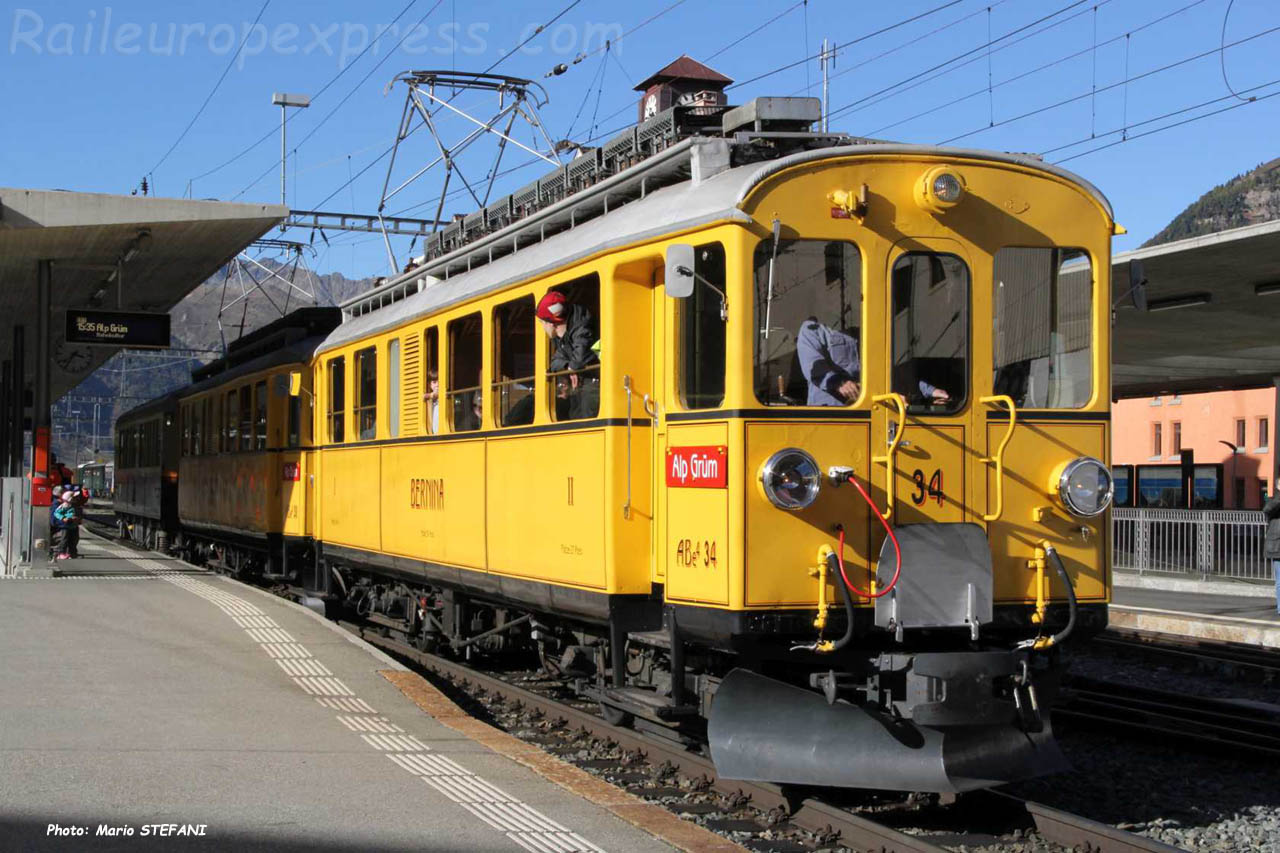 ABe 4/4 34 RhB à Pontresina (CH)