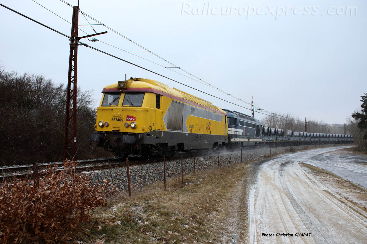 BB 67409 SNCF à Loubaresse (F-15)