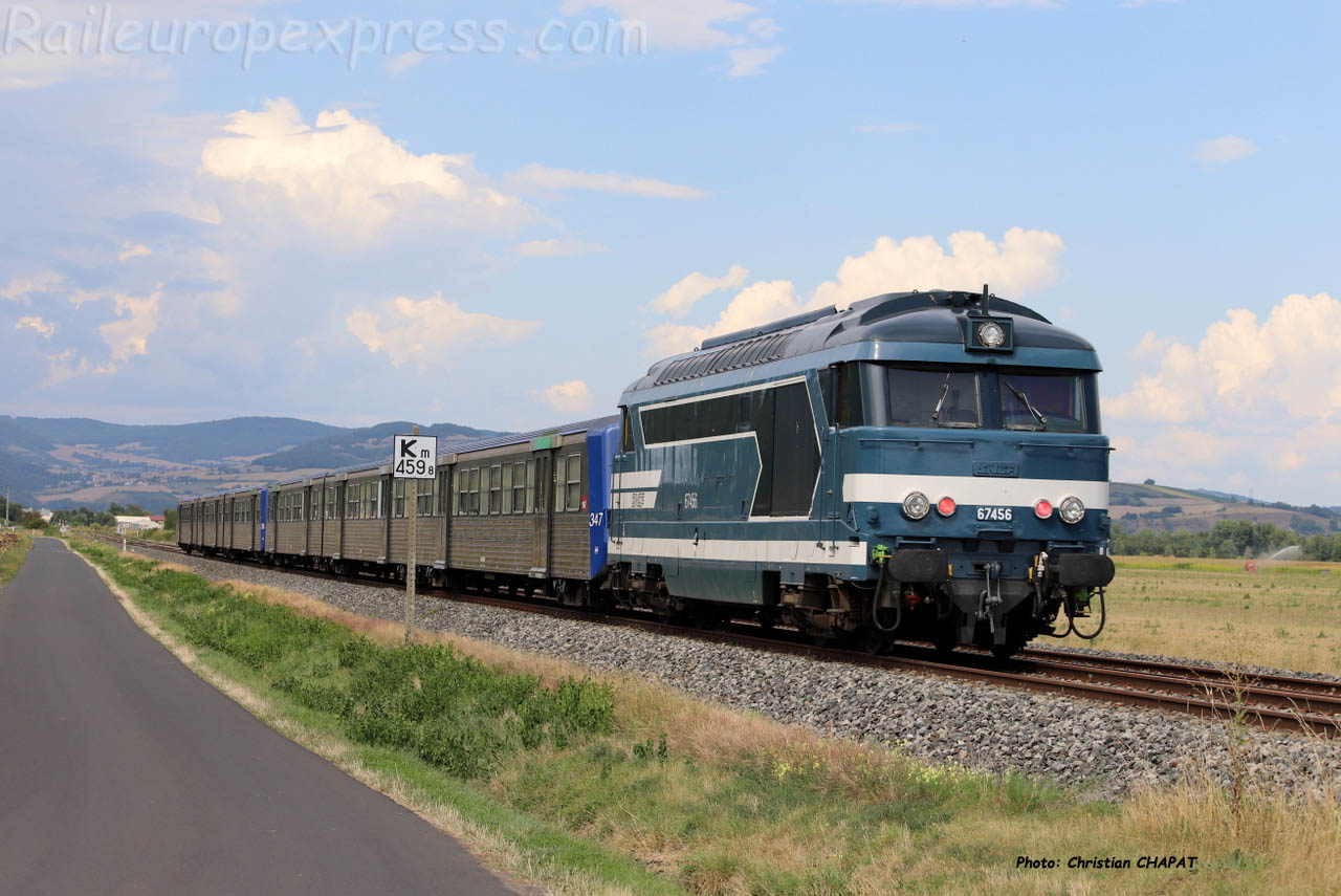 BB 67456 SNCF près d'Issoire (F-63)