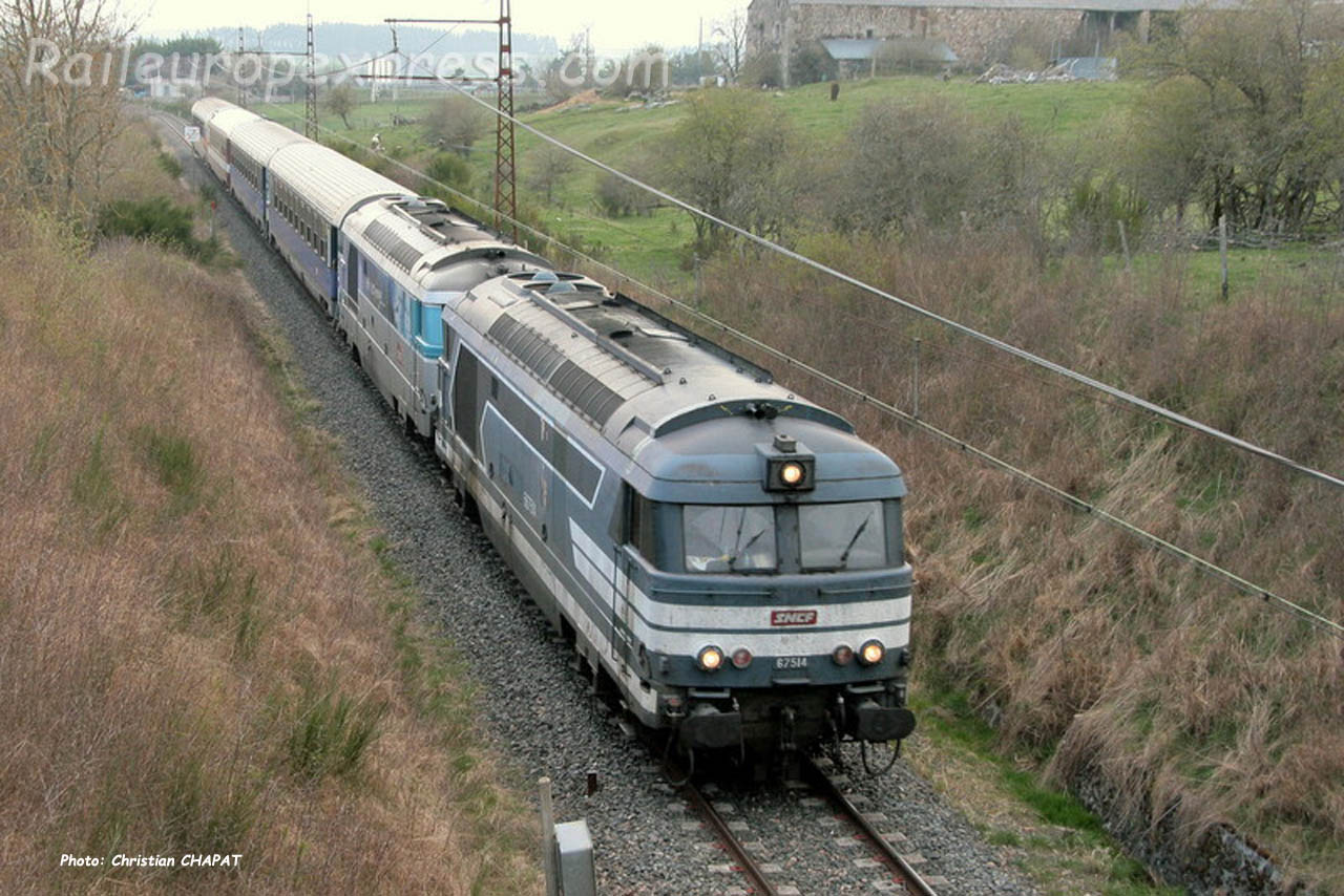 BB 67514 SNCF à Loubaresse (F-15)