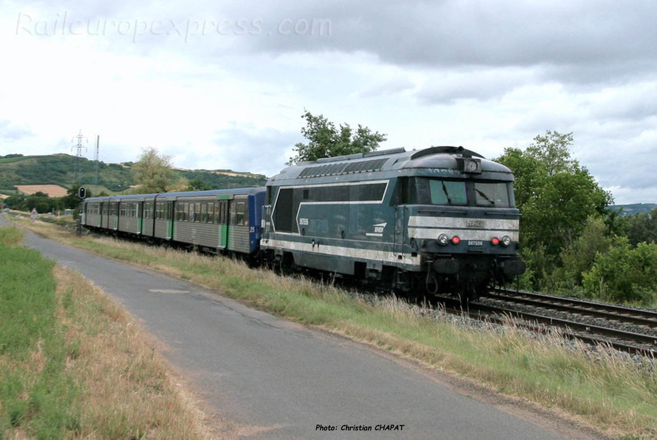 BB 67544 SNCF vers Vic le Comte (F-63)