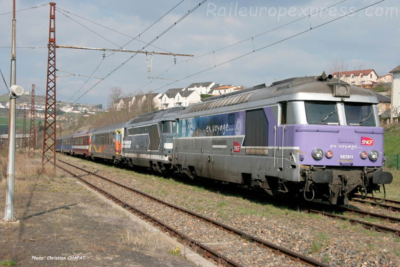 BB 67611 SNCF à Saint Flour (F-15)