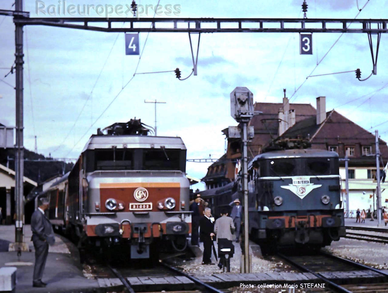 CC 21002 et BB 16514 SNCF à Vallorbe (CH)