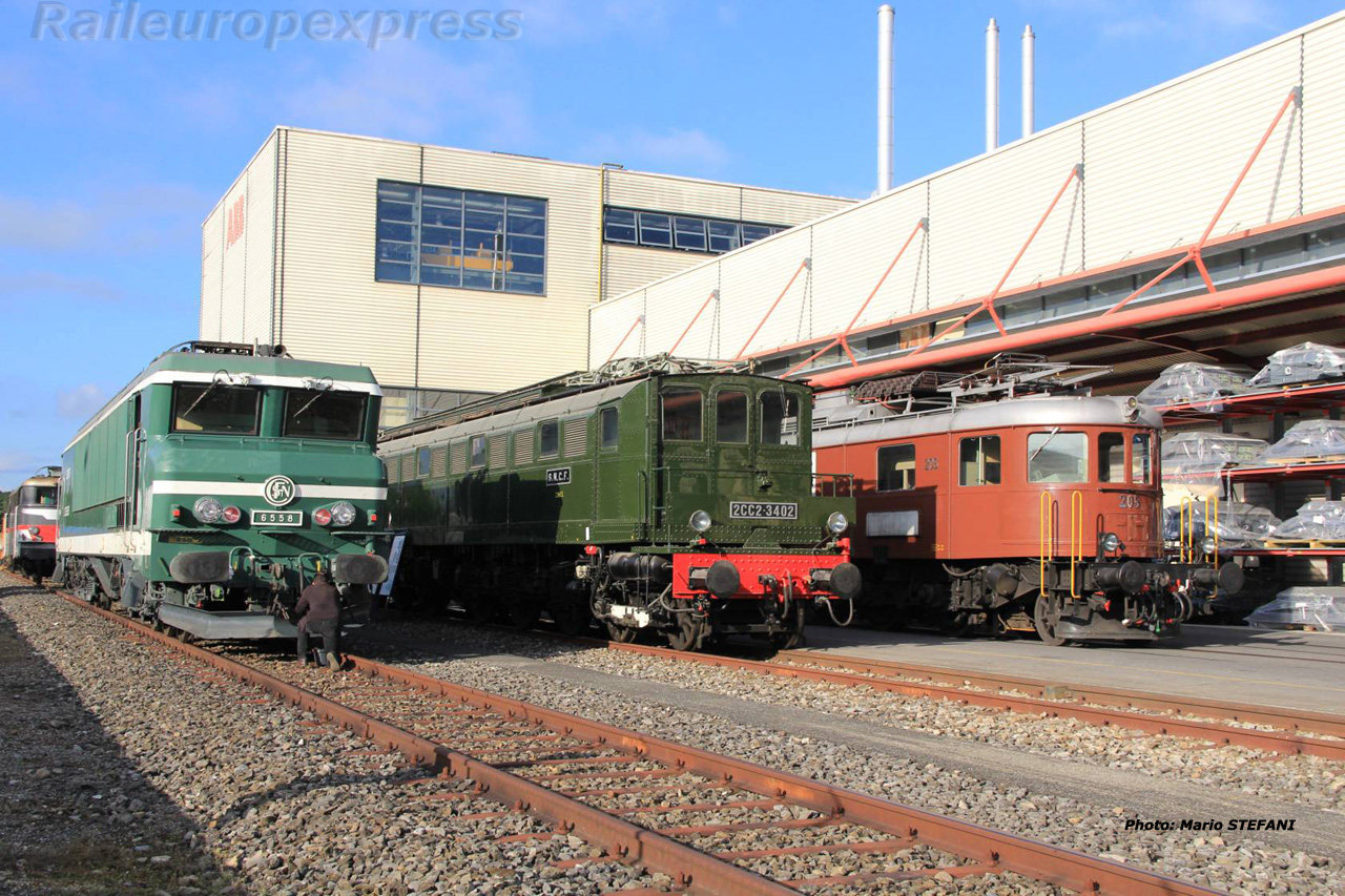 CC 6558 2CC2 3402 SNCF et Ae 6/8 205 BLS à Genève (CH)