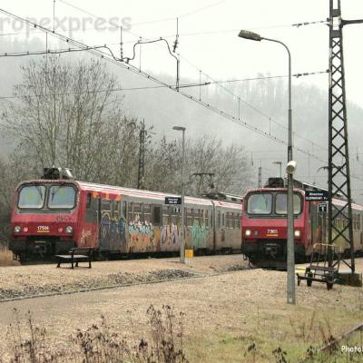 Croisement de Z 7300 SNCF à Banassac La Canourgue (F-48)