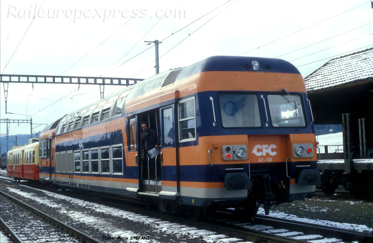 Autorail A2n 001 CFC aux Verrières (CH)