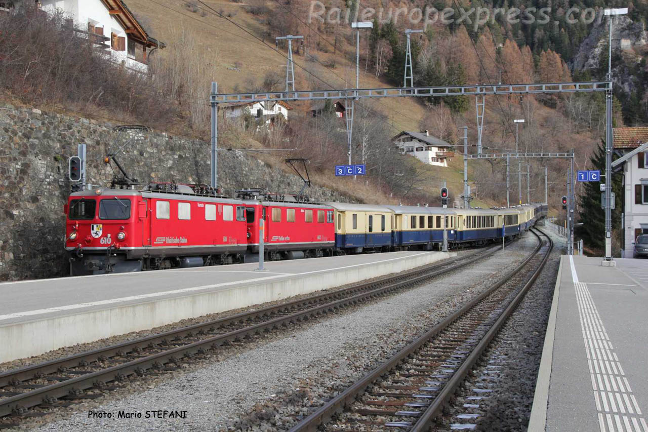 Ge 4/4 610 et 603 RhB à Filisur (CH)