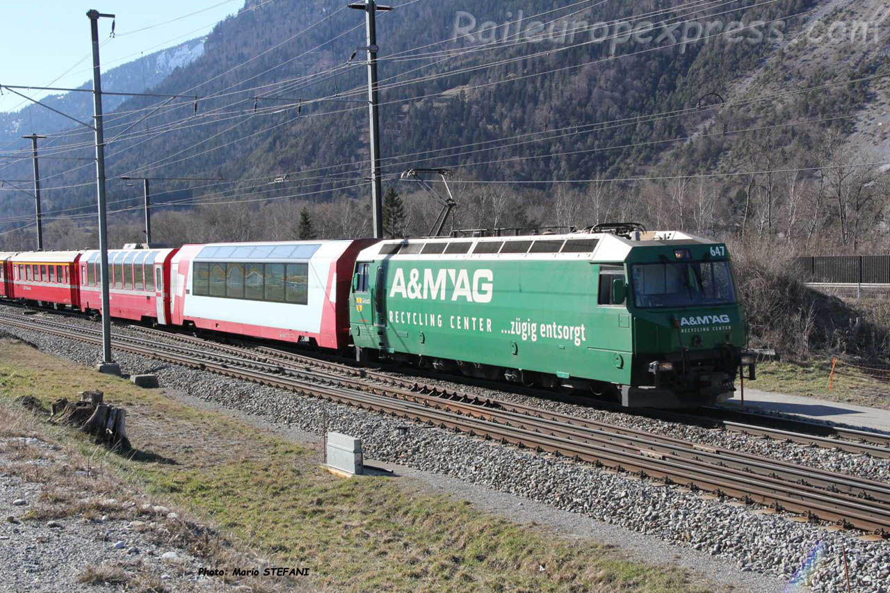 Ge 4/4 III 647 RhB à Felsberg (CH)