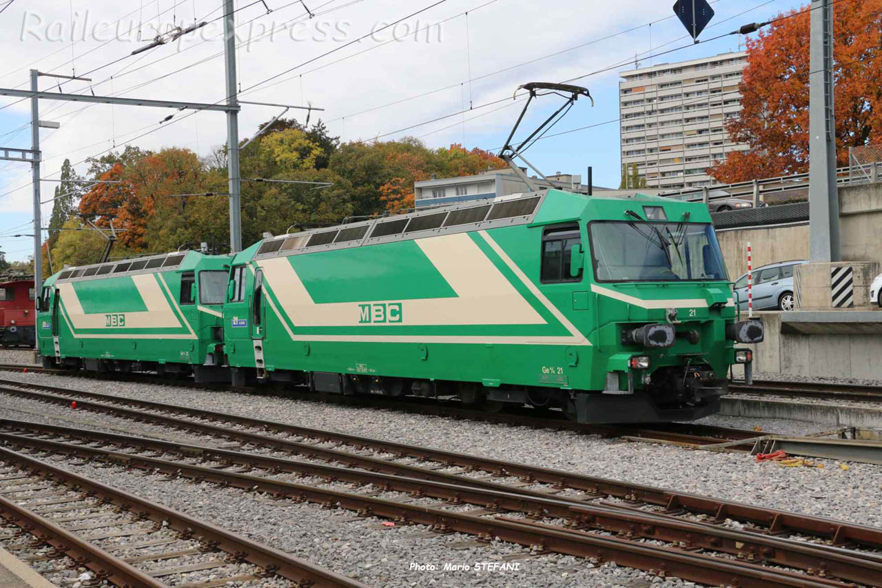 Ge 4/4 21 MBC à Morges (CH)