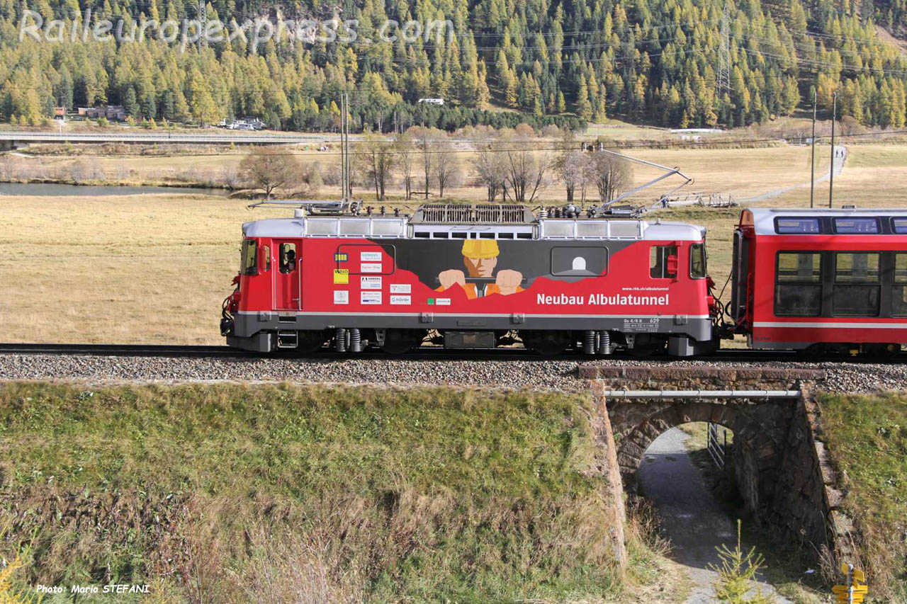 Ge 4/4 II 629 RhB à Bever (CH)