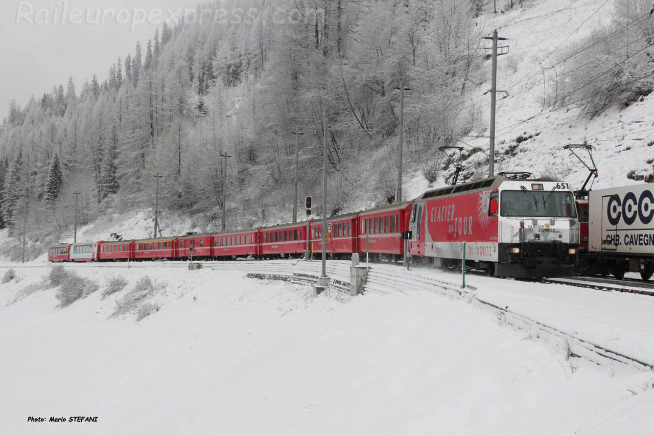 Ge 4/4 III 651 RhB à Bergün (CH)