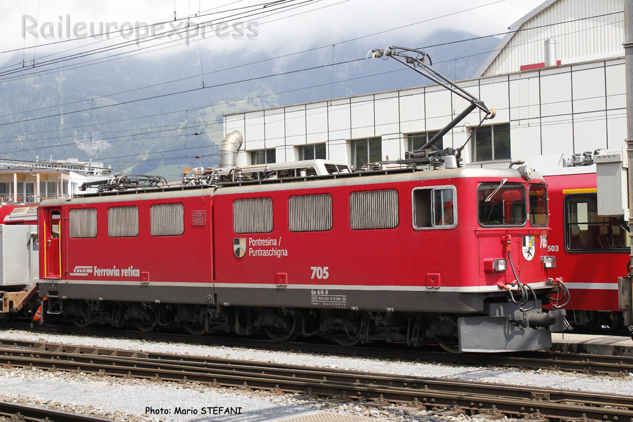 Ge 6/6 II 705 RhB à Landquart (CH)