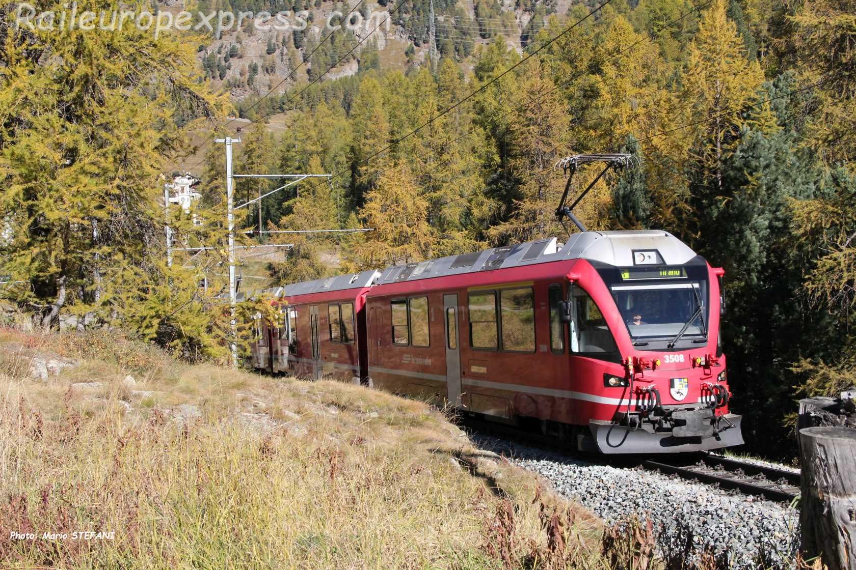 ABe 8/12 3508 RhB à Pontresina (CH)