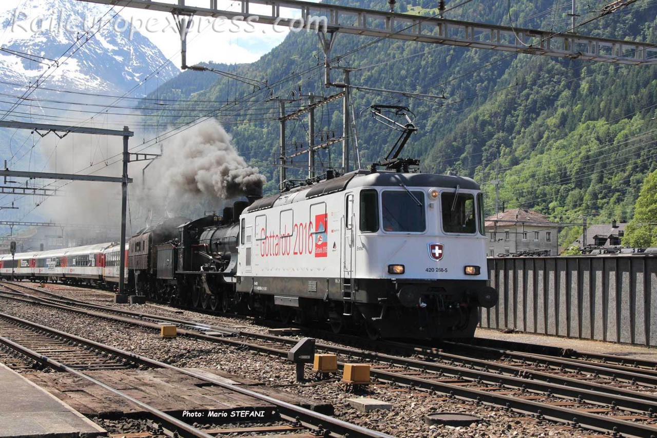 Re 420 268-5 CFF à Erstfeld (CH)