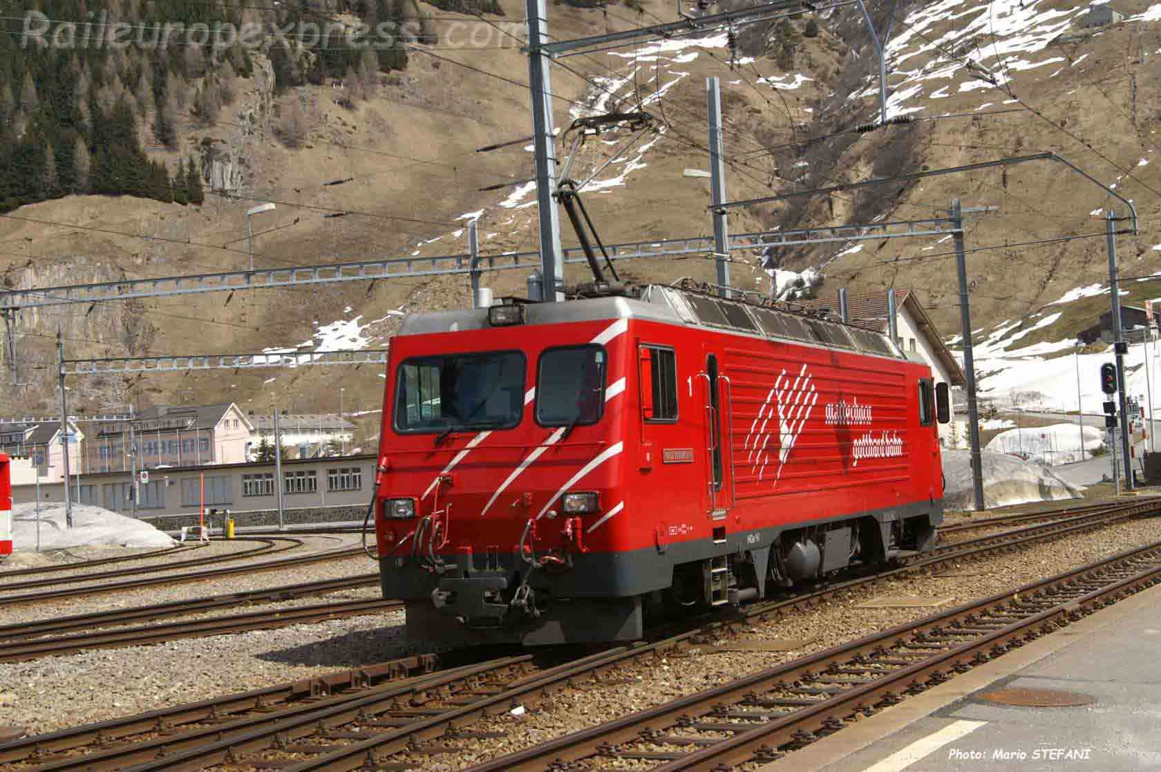 HGe 4/4 I MGB BVZ à Andermatt (CH)