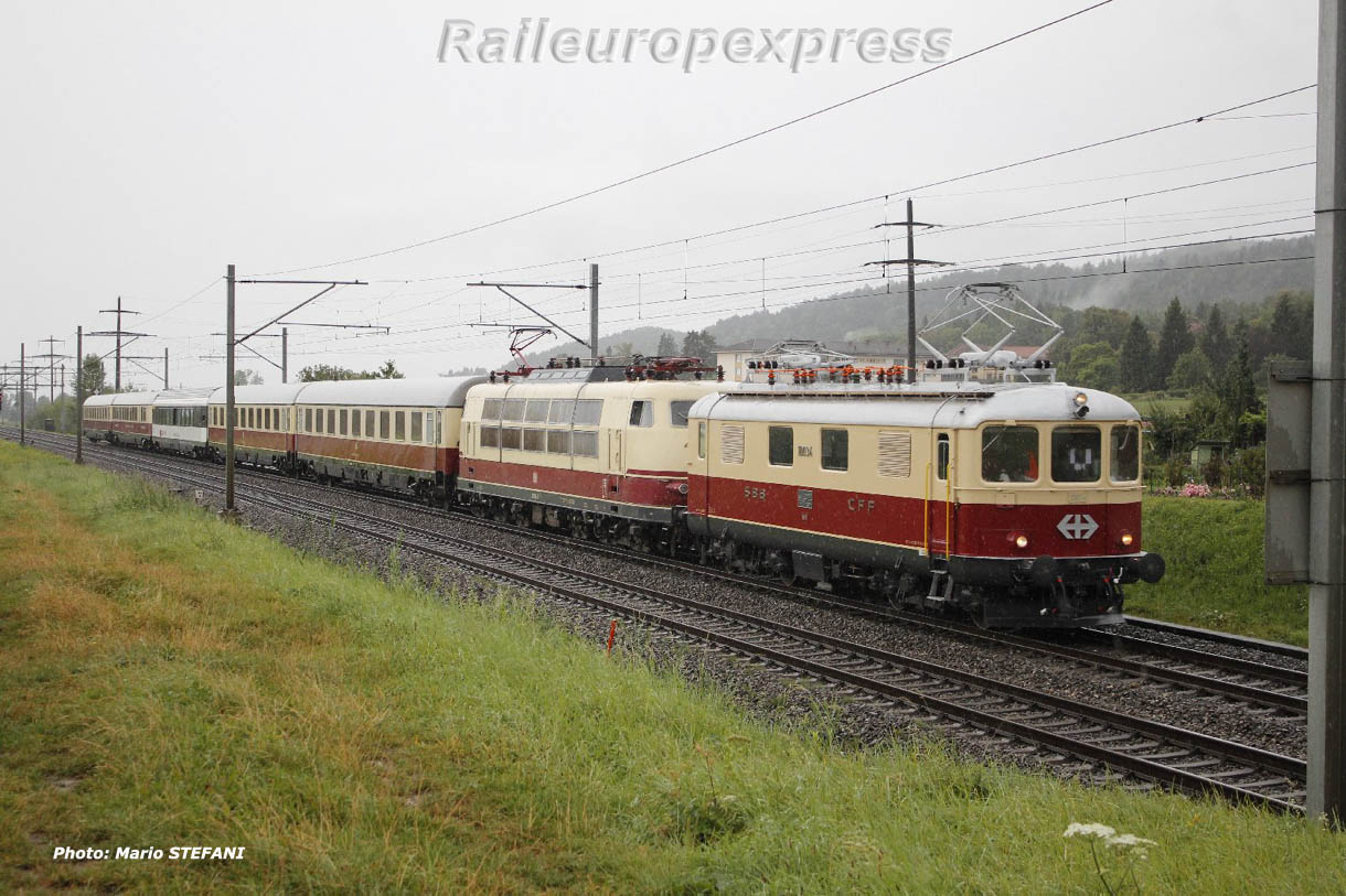 Re 4/4 I 10034 CFF TEE et BR 103 DB TEE à Boudry