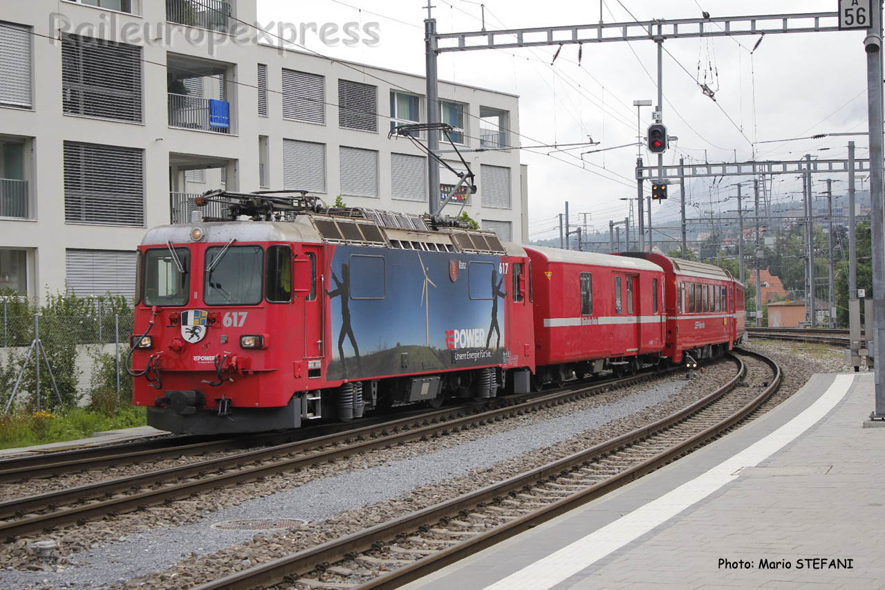 Re 4/4 II 617 RhB à Chur (CH)