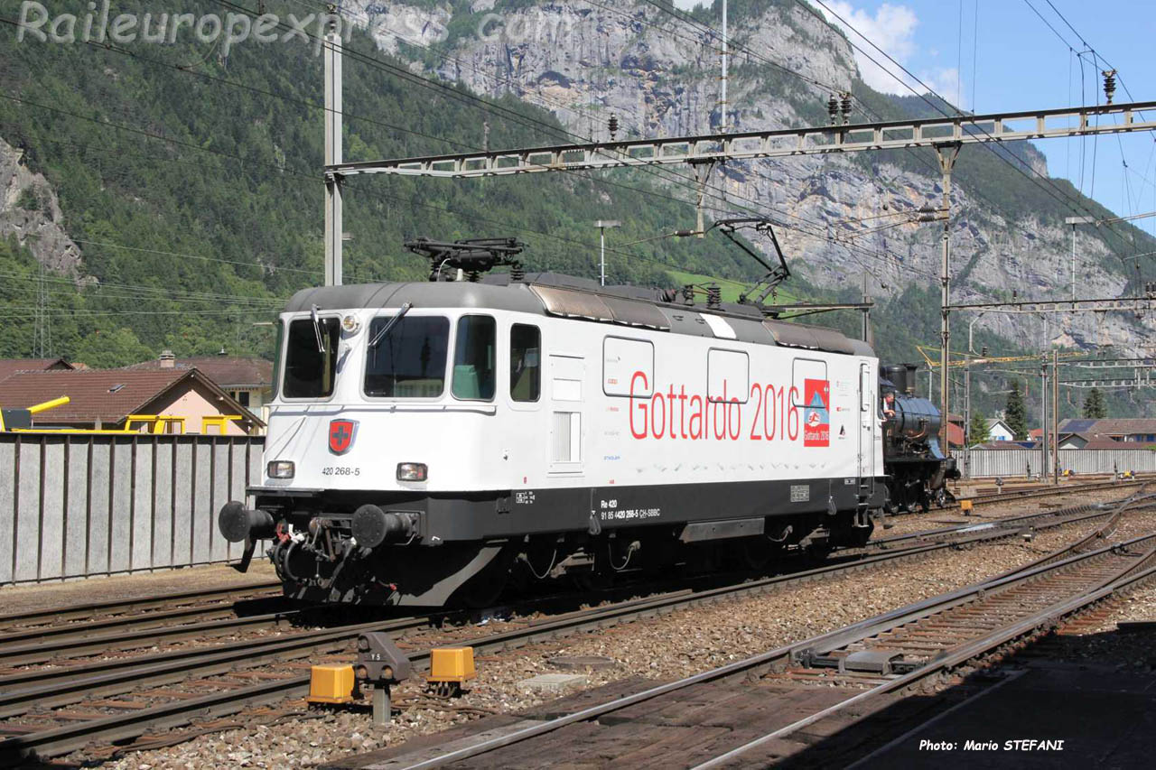 Re 420 268-5 CFF à Erstfeld (CH)