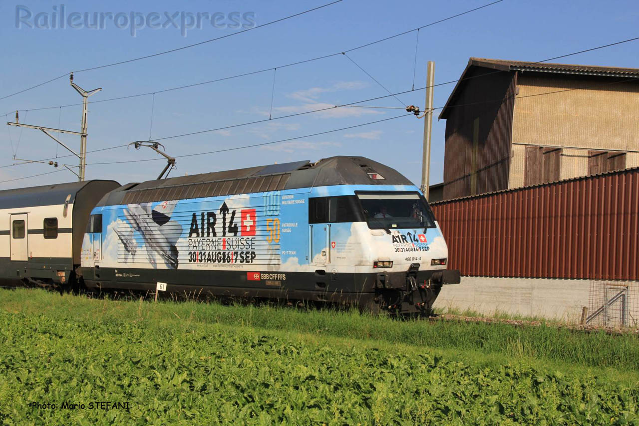 Re 460 014 -4 CFF à Corcelles Nord (CH)