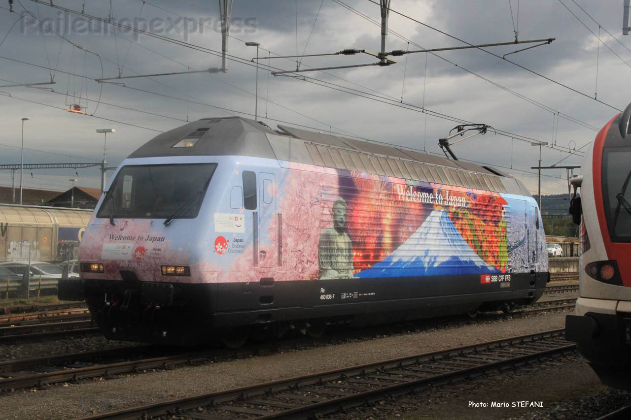 Re 460 036-7 CFF à Yverdon (CH)