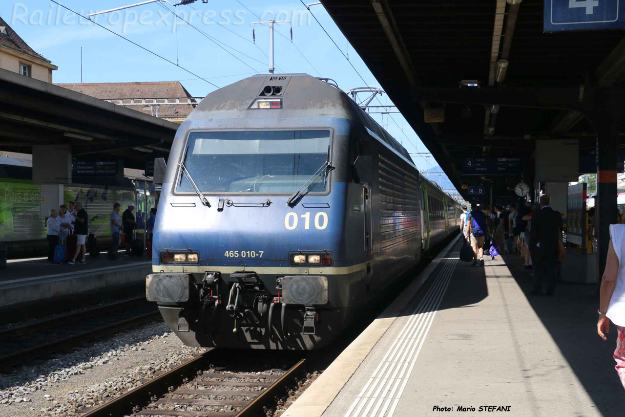 Re 465 010-7 BLS à  Neuchâtel (CH)