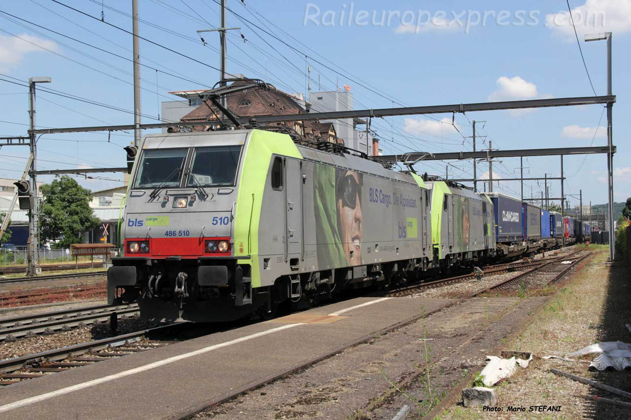 Re 486 510 BLS à Pratteln (CH)