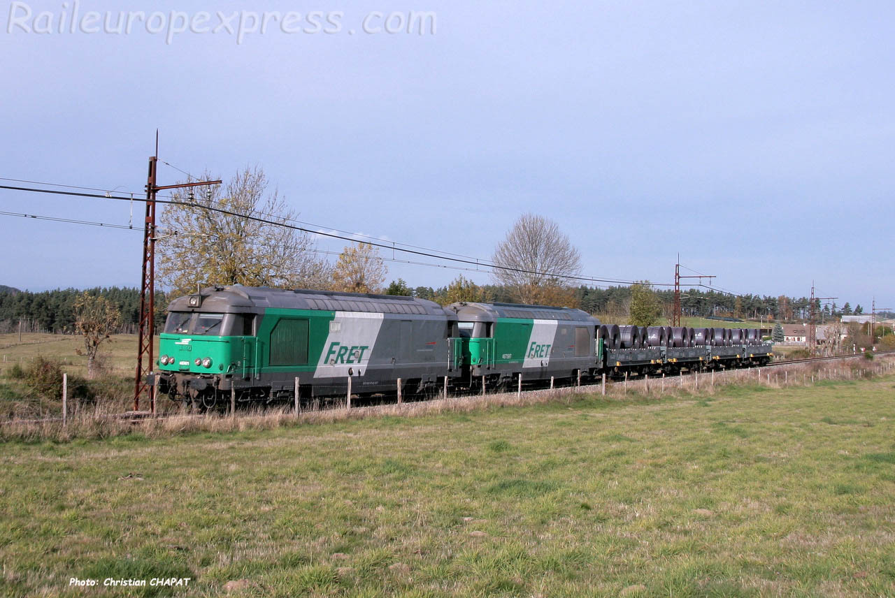 UM de BB 67400 SNCF à Loubaresse (F-15)