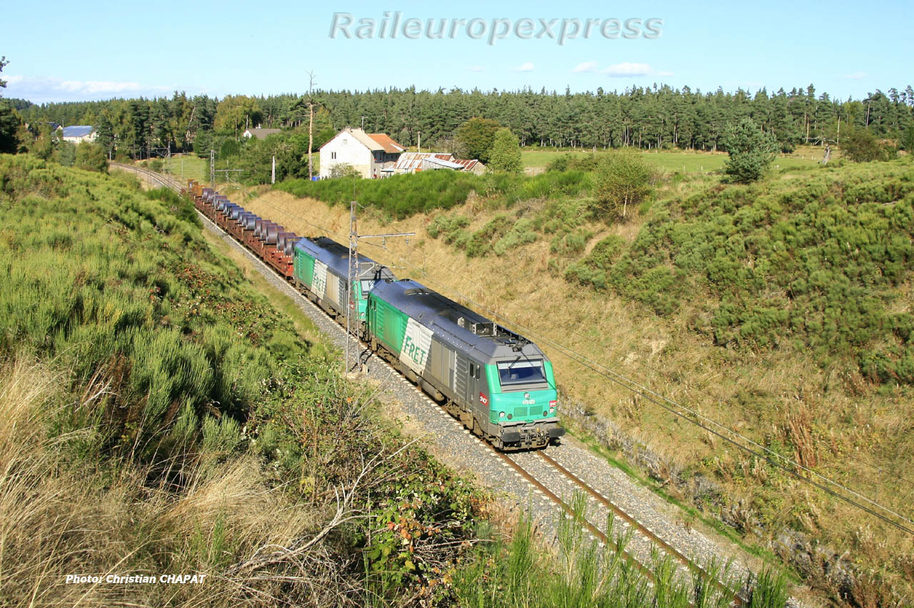 UM de BB 75400 SNCF près de Saint Chély d'Apcher (F 48)