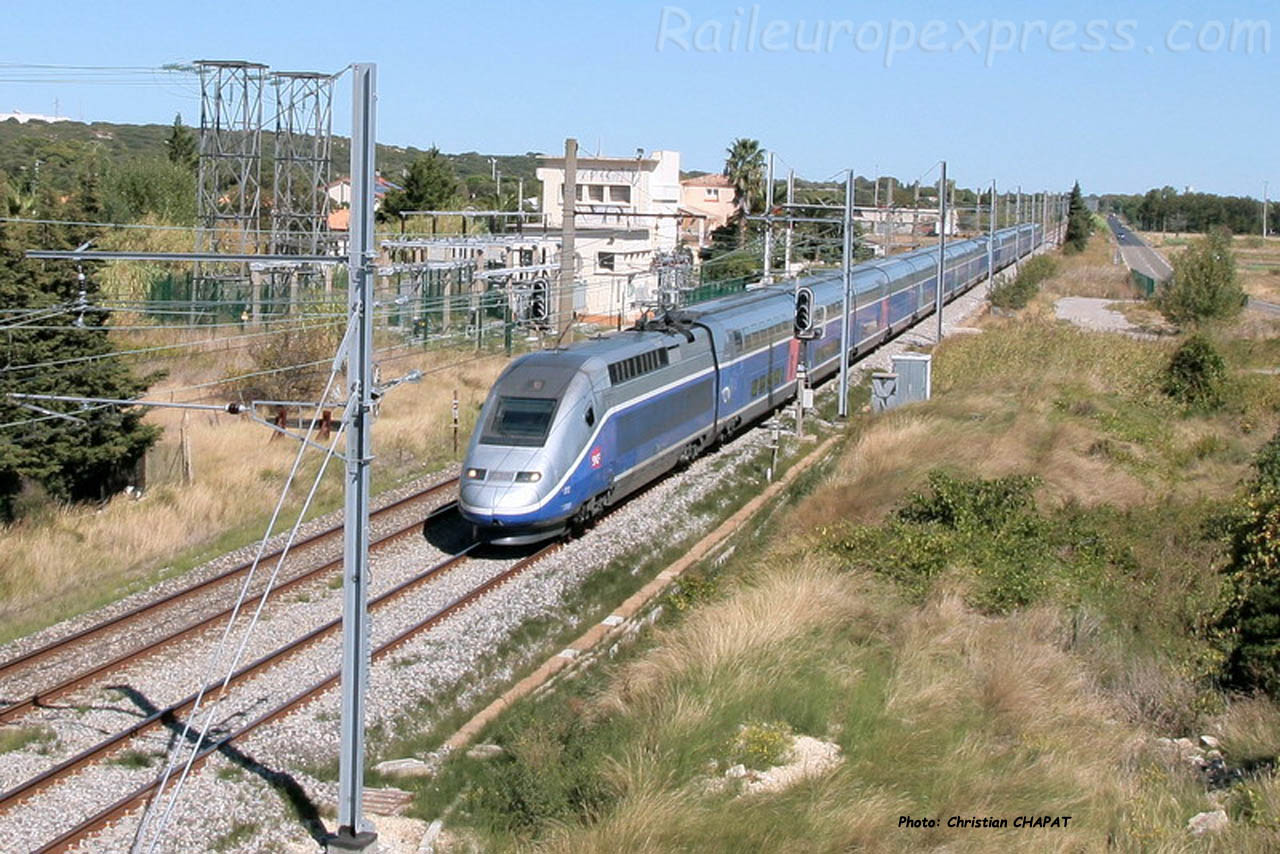 UM de TGV Duplex SNCF à Mireval (F-34)
